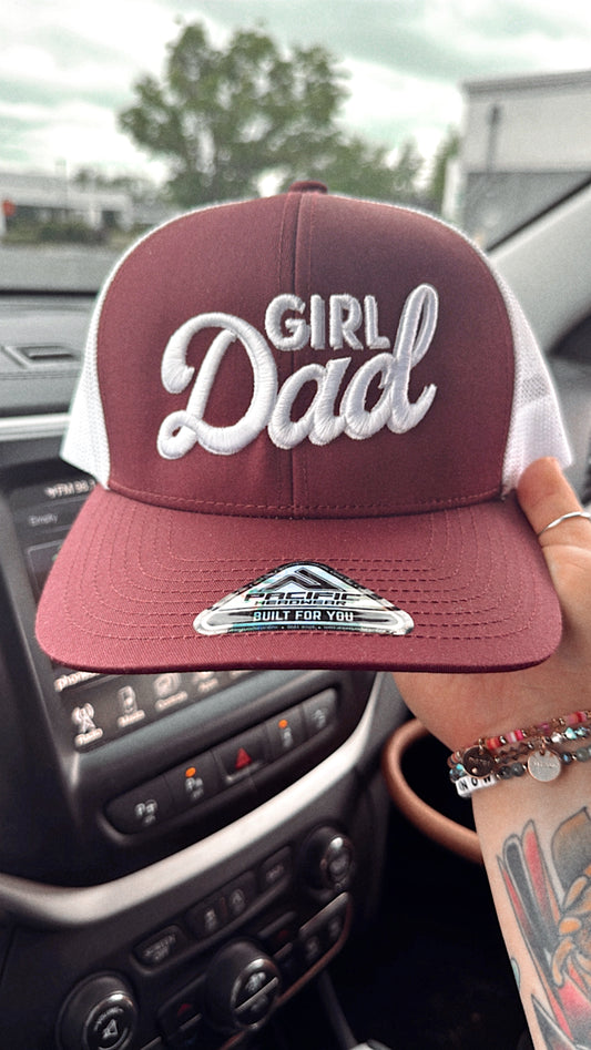 Puff Embroidered Girl Dad Trucker